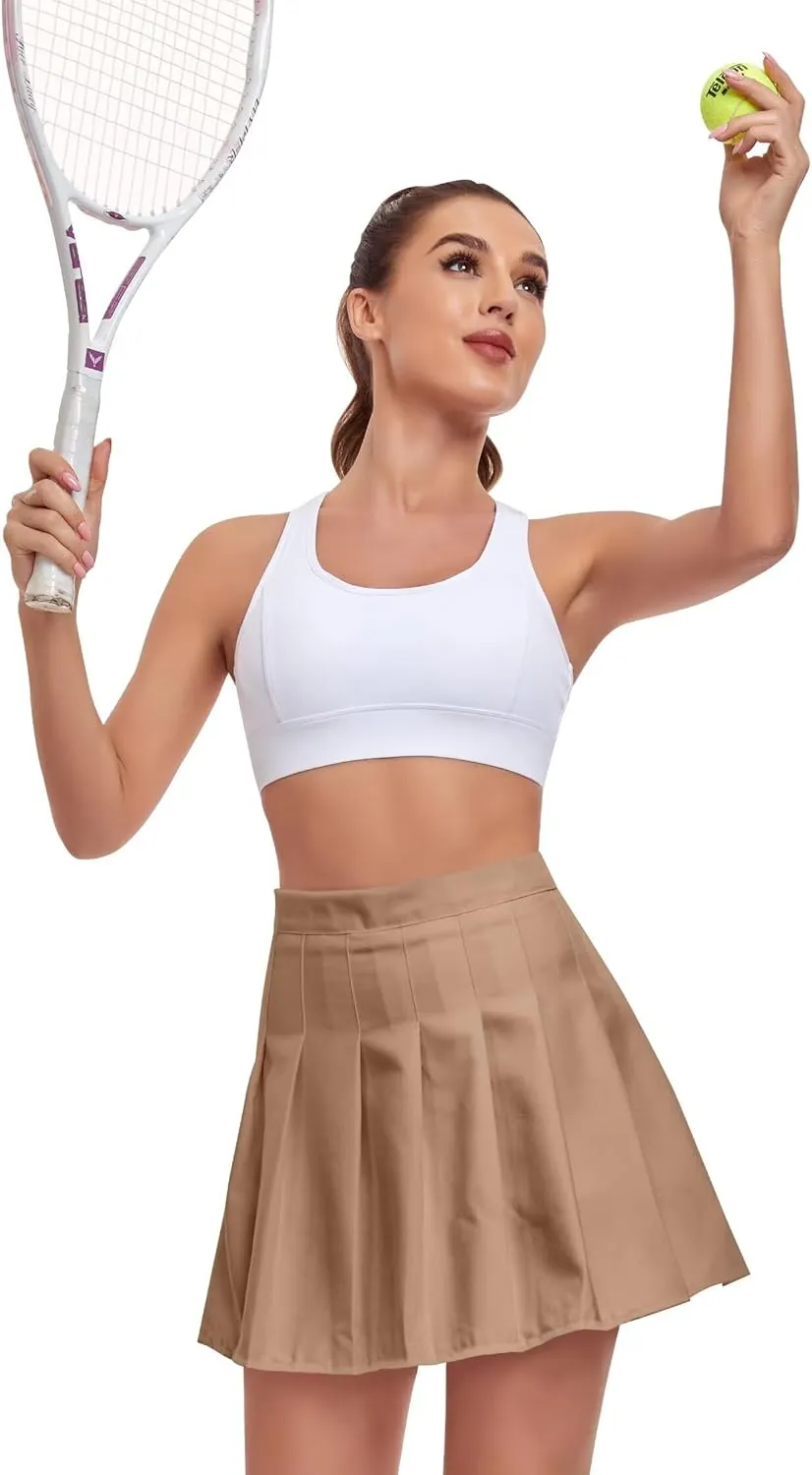 Women's High-Waisted Pleated Skirt with Shorts Mini Tennis Athletic Golf Skirts Girls Skater Skorts Cheer Uniform