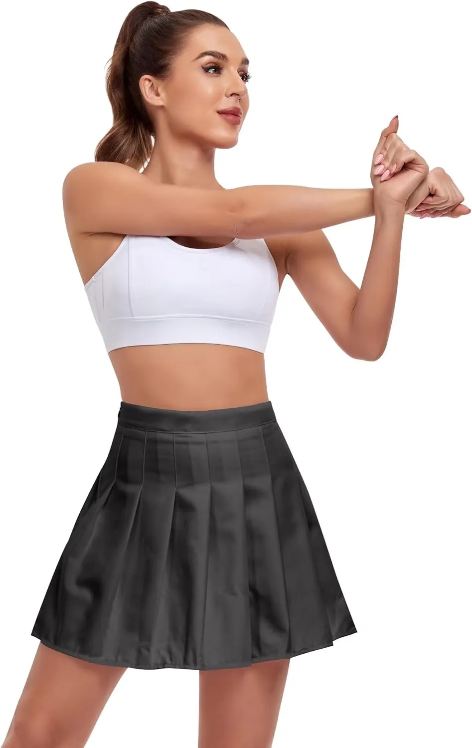 Women's High-Waisted Pleated Skirt with Shorts Mini Tennis Athletic Golf Skirts Girls Skater Skorts Cheer Uniform