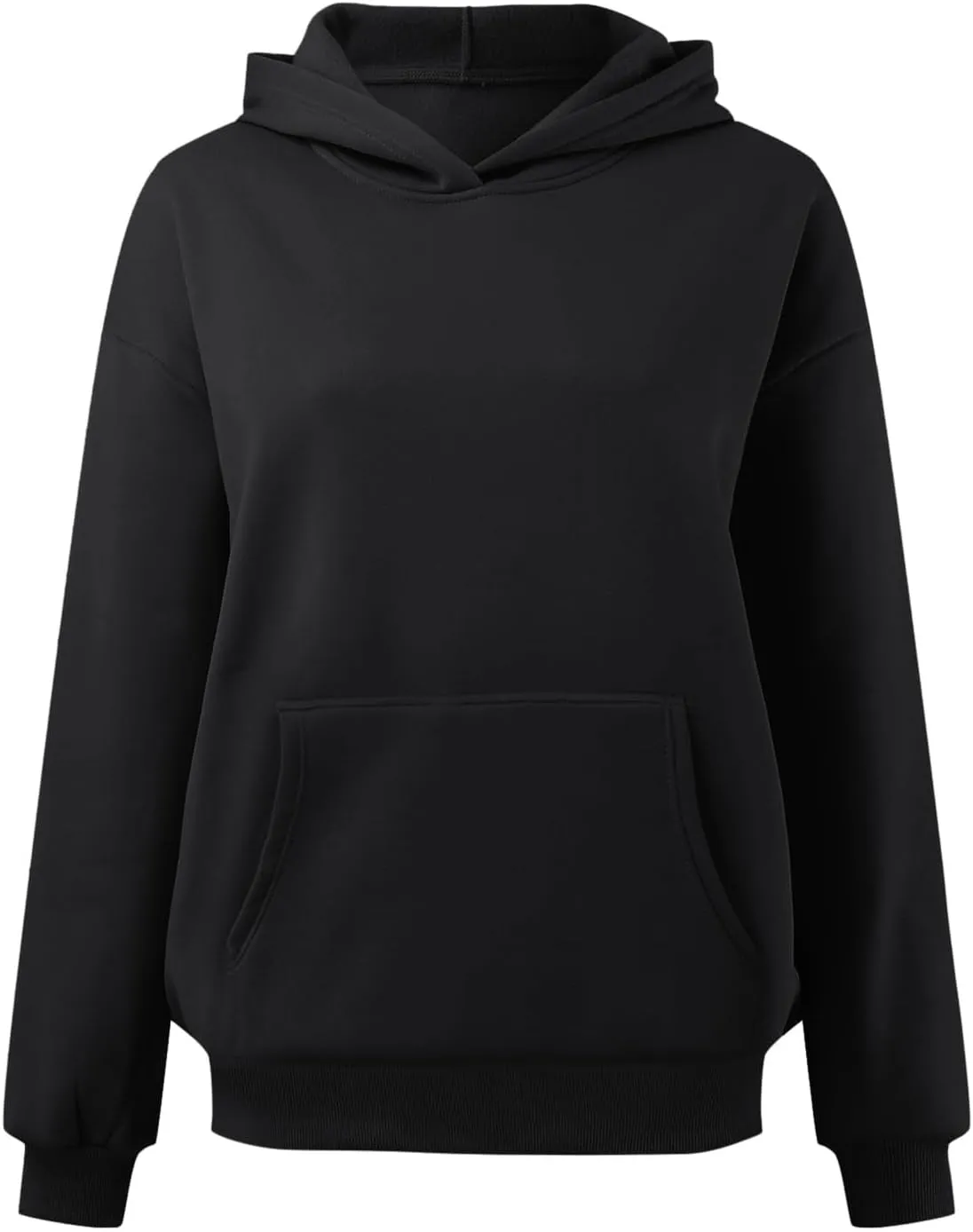 Women's Oversized Sweatshirts Casual Long Sleeve Solid Color Fleece Pullover Hoodies Loose Fall Hooded Sweatshirts