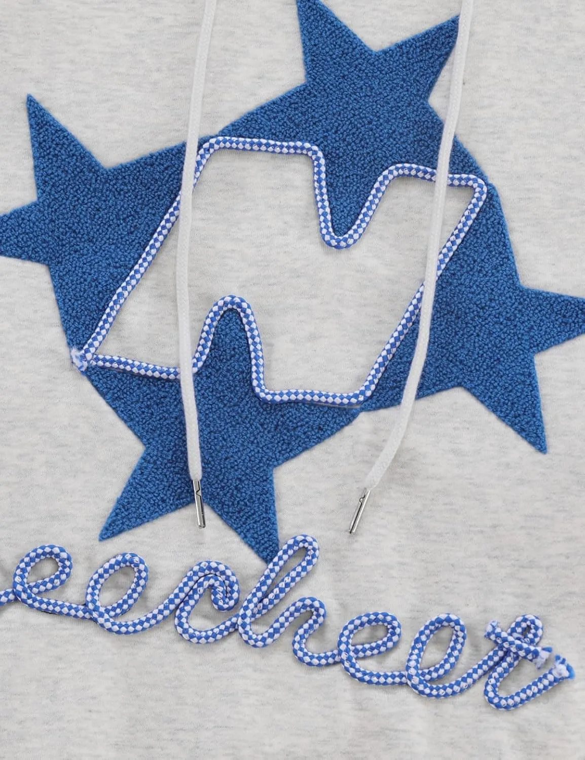 Women's Oversized Y2K Star Embroidered Graphic Hoodies Sweatshirt Casual Long Sleeve Loose Pullover Tops
