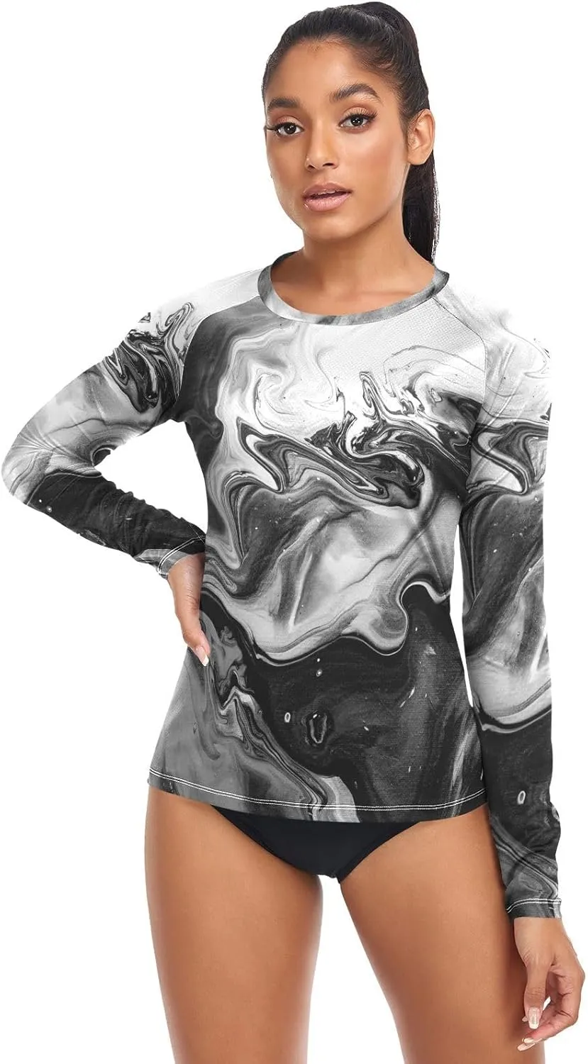 Women's Rash Guard Shirts, UPF 50  Long Sleeve Swimsuit Top Bathing Suit XS-XXL