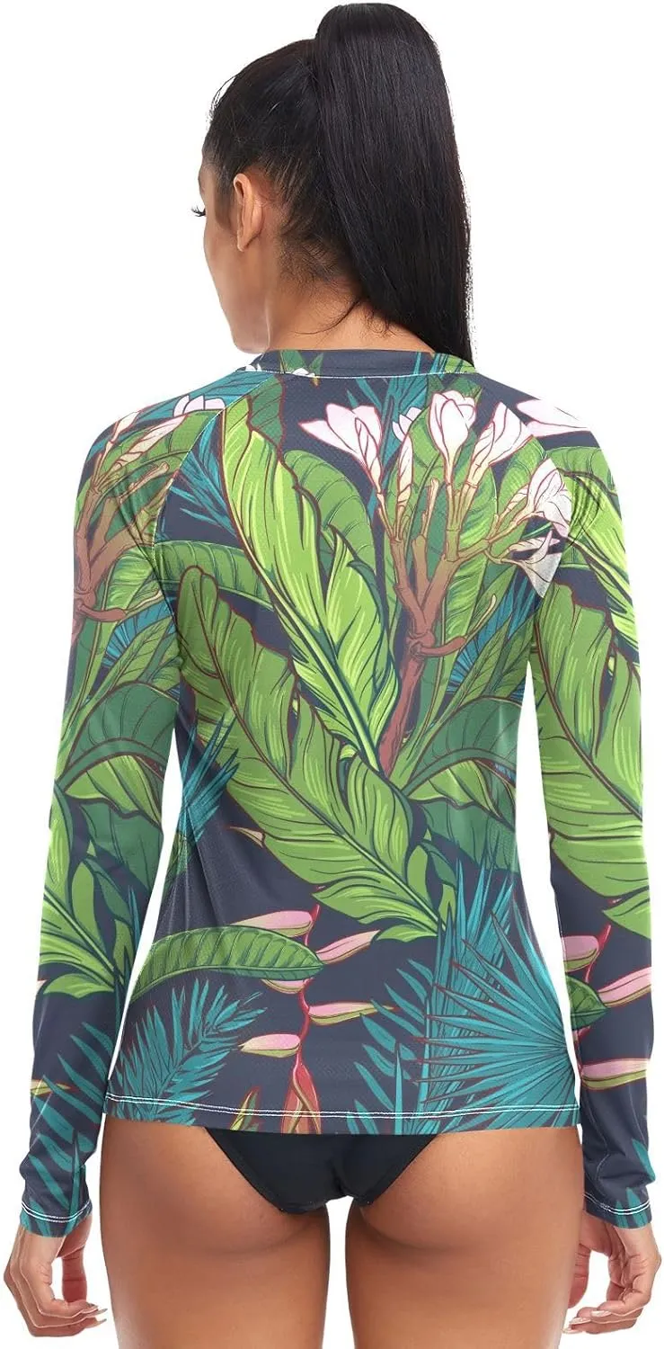 Women's Rash Guard Shirts, UPF 50  Long Sleeve Swimsuit Top Bathing Suit XS-XXL