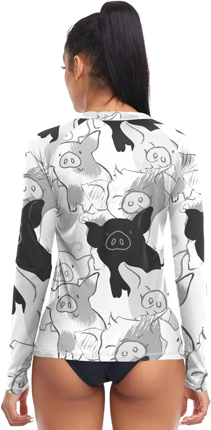 Women's Rash Guard Shirts, UPF 50  Long Sleeve Swimsuit Top Bathing Suit XS-XXL