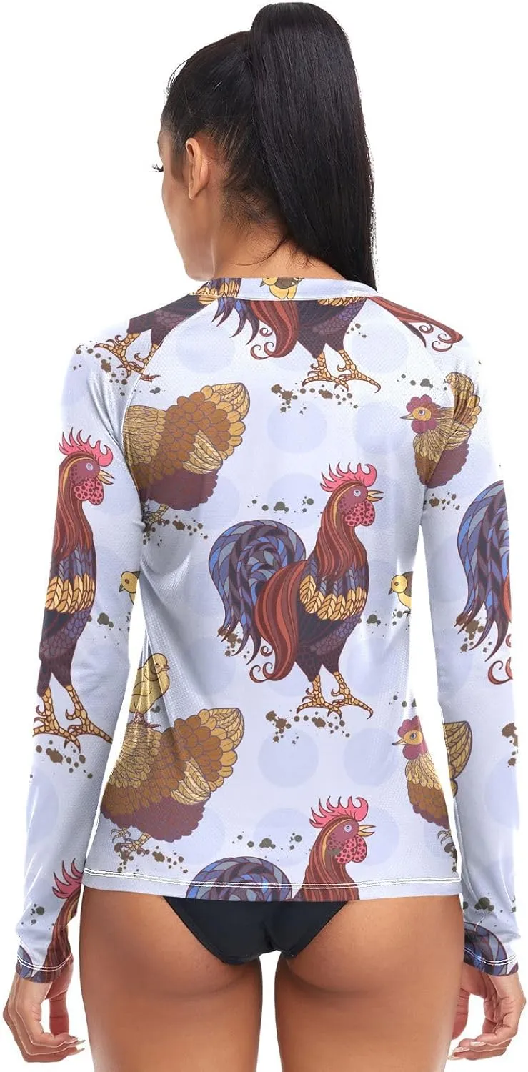 Women's Rash Guard Shirts, UPF 50  Long Sleeve Swimsuit Top Bathing Suit XS-XXL