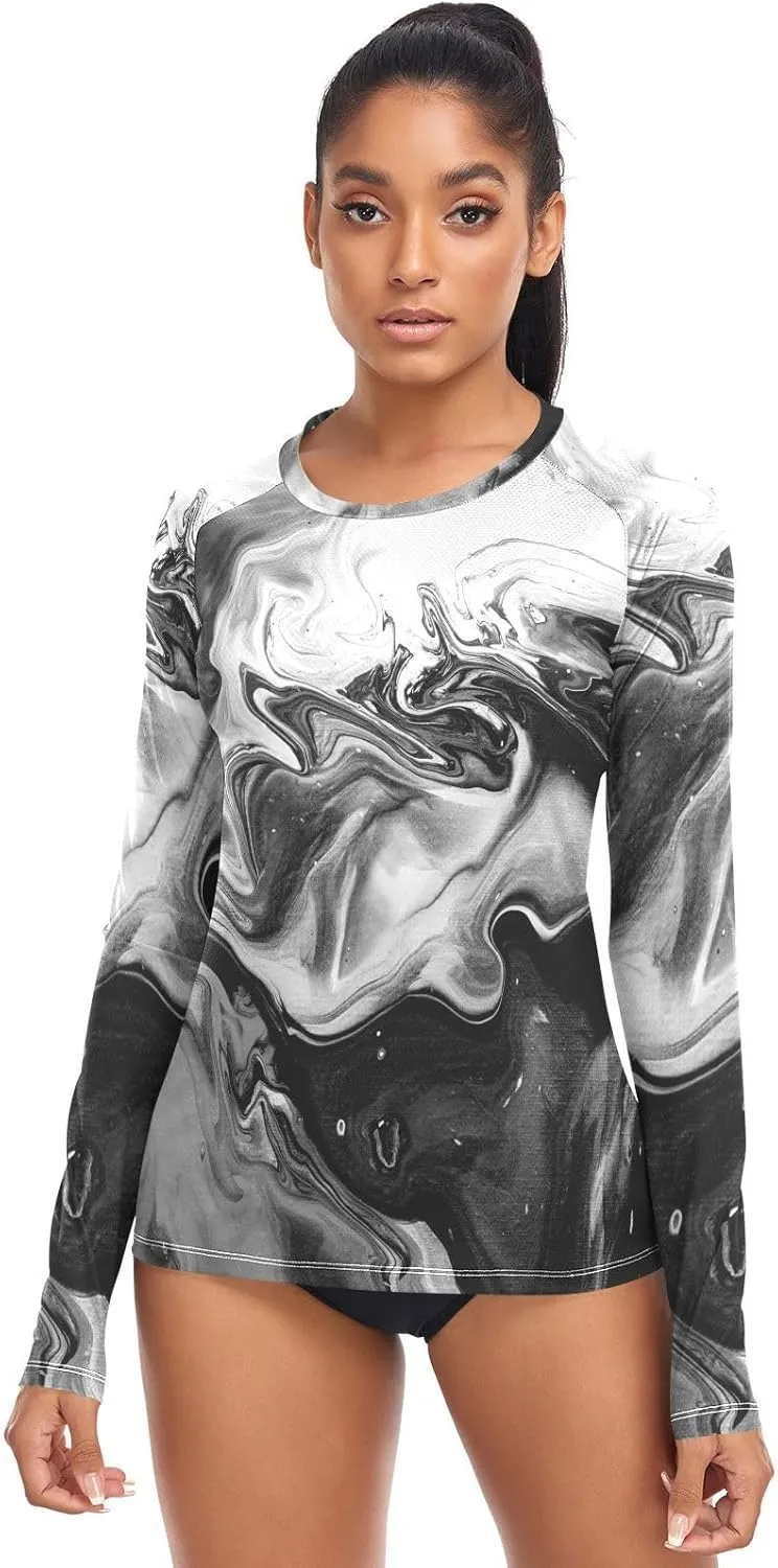 Women's Rash Guard Shirts, UPF 50  Long Sleeve Swimsuit Top Bathing Suit XS-XXL