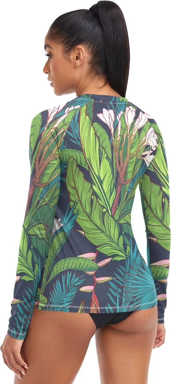 Women's Rash Guard Shirts, UPF 50  Long Sleeve Swimsuit Top Bathing Suit XS-XXL