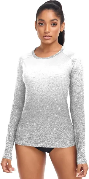 Women's Rash Guard Shirts, UPF 50  Long Sleeve Swimsuit Top Bathing Suit XS-XXL