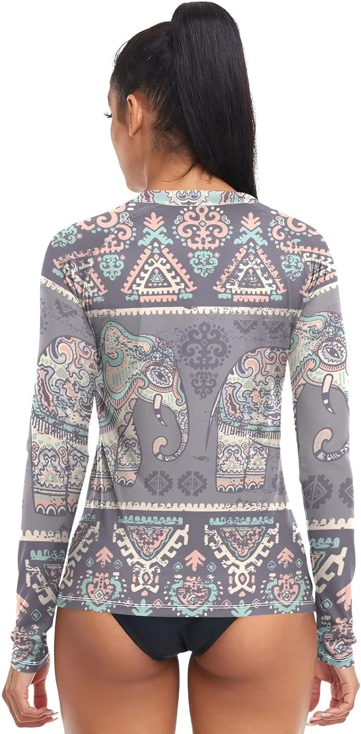 Women's Rash Guard Shirts, UPF 50  Long Sleeve Swimsuit Top Bathing Suit XS-XXL