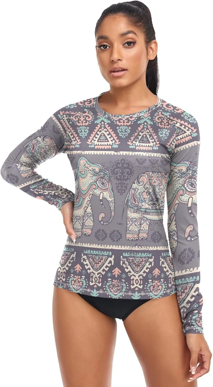 Women's Rash Guard Shirts, UPF 50  Long Sleeve Swimsuit Top Bathing Suit XS-XXL
