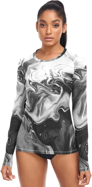 Women's Rash Guard Shirts, UPF 50  Long Sleeve Swimsuit Top Bathing Suit XS-XXL