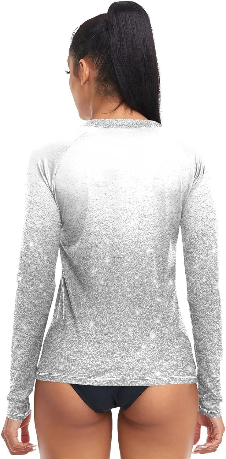 Women's Rash Guard Shirts, UPF 50  Long Sleeve Swimsuit Top Bathing Suit XS-XXL