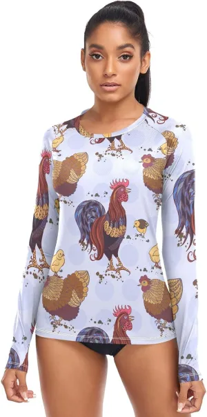Women's Rash Guard Shirts, UPF 50  Long Sleeve Swimsuit Top Bathing Suit XS-XXL