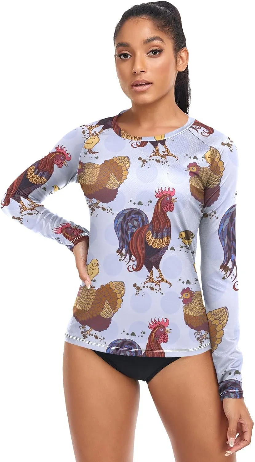 Women's Rash Guard Shirts, UPF 50  Long Sleeve Swimsuit Top Bathing Suit XS-XXL
