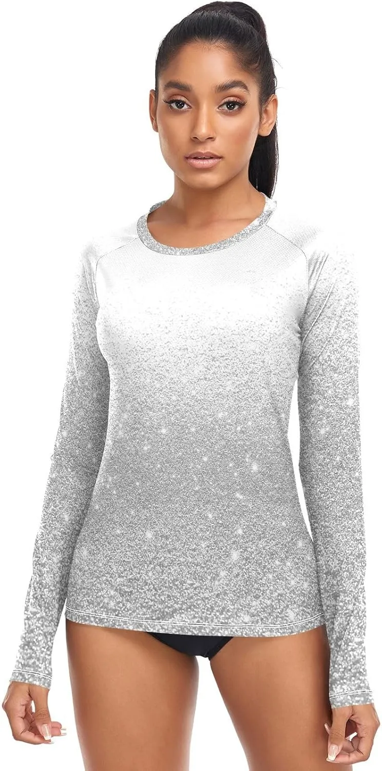 Women's Rash Guard Shirts, UPF 50  Long Sleeve Swimsuit Top Bathing Suit XS-XXL