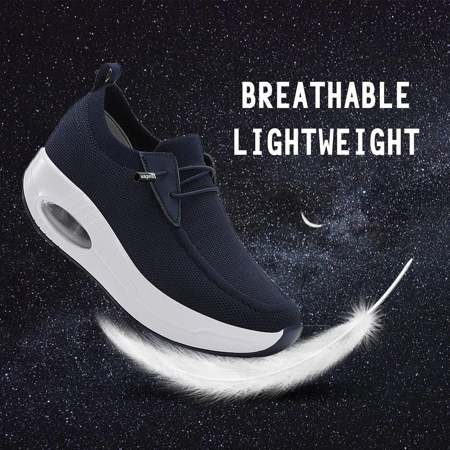 Women's Slip-on Walking Shoes Mesh Breathe Air Cushion Sock Sneakers for Women Ladys Fashion Platform Lightweight Loafers Non-Slip Nursing Work Shoe