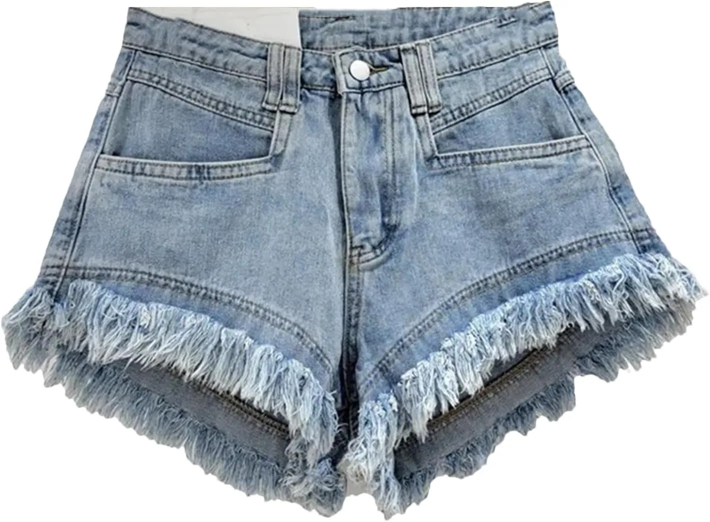 Womens Spring Summer Distressed Denim Shorts High Waist Retro Vintage Wide-Leg Hot Pants