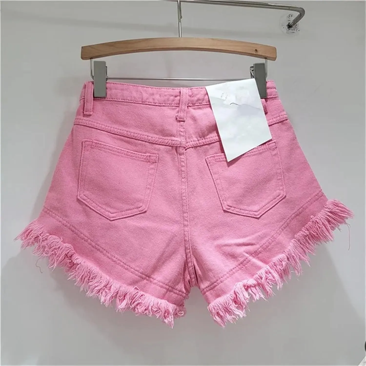 Womens Spring Summer Distressed Denim Shorts High Waist Retro Vintage Wide-Leg Hot Pants