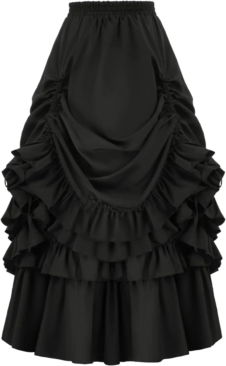 Women's Steampunk Maxi Skirt Ruffle High Waist Victorian Long Mermaid Skirt Medieval Renaissance Gothic Vintage Skirts