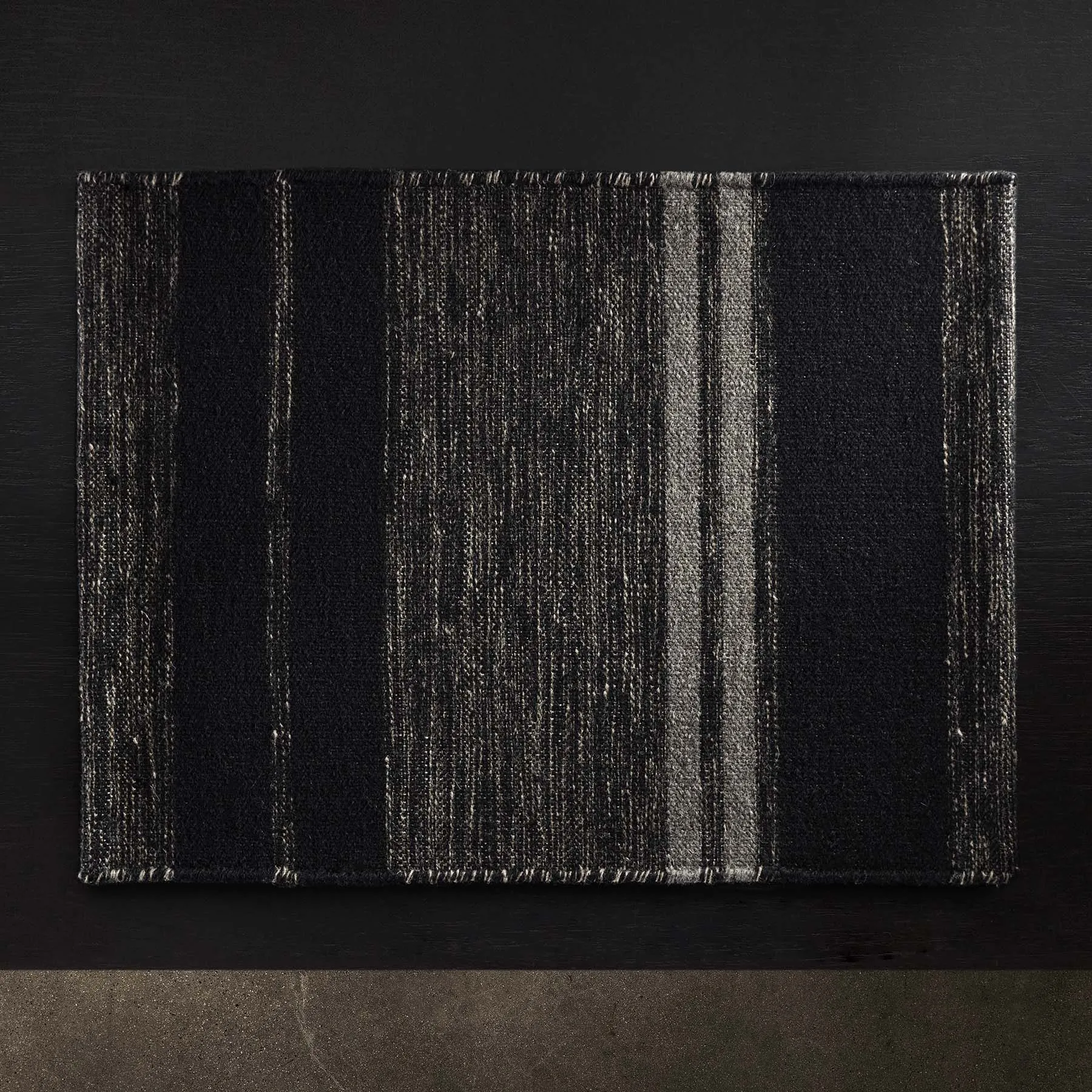 Wool Multi Stripe Placemat - Black Marle/Black/Flint