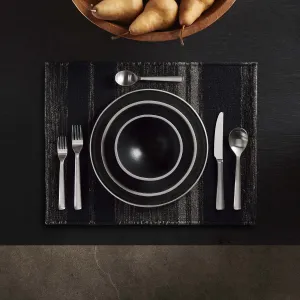 Wool Multi Stripe Placemat - Black Marle/Black/Flint