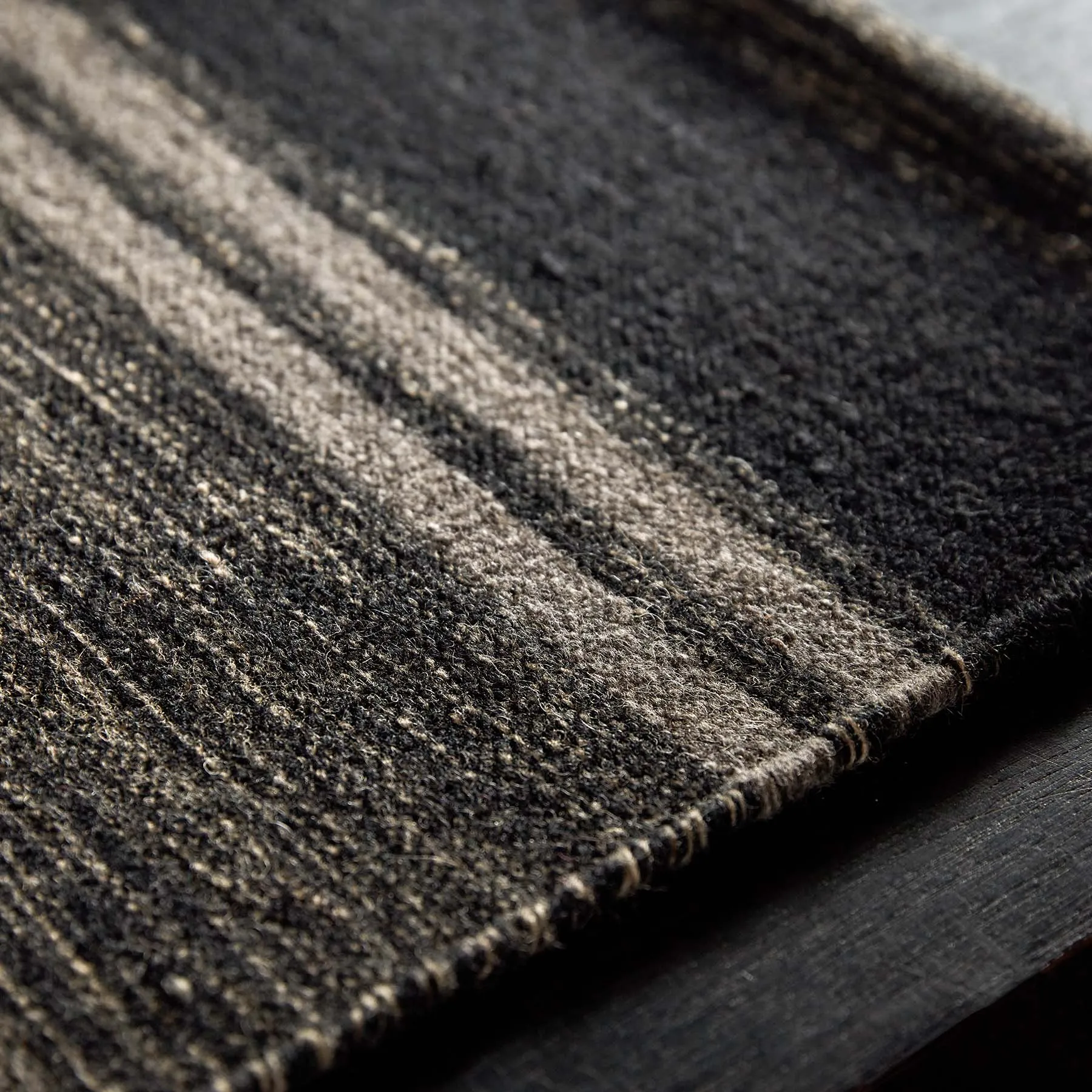 Wool Multi Stripe Placemat - Black Marle/Black/Flint