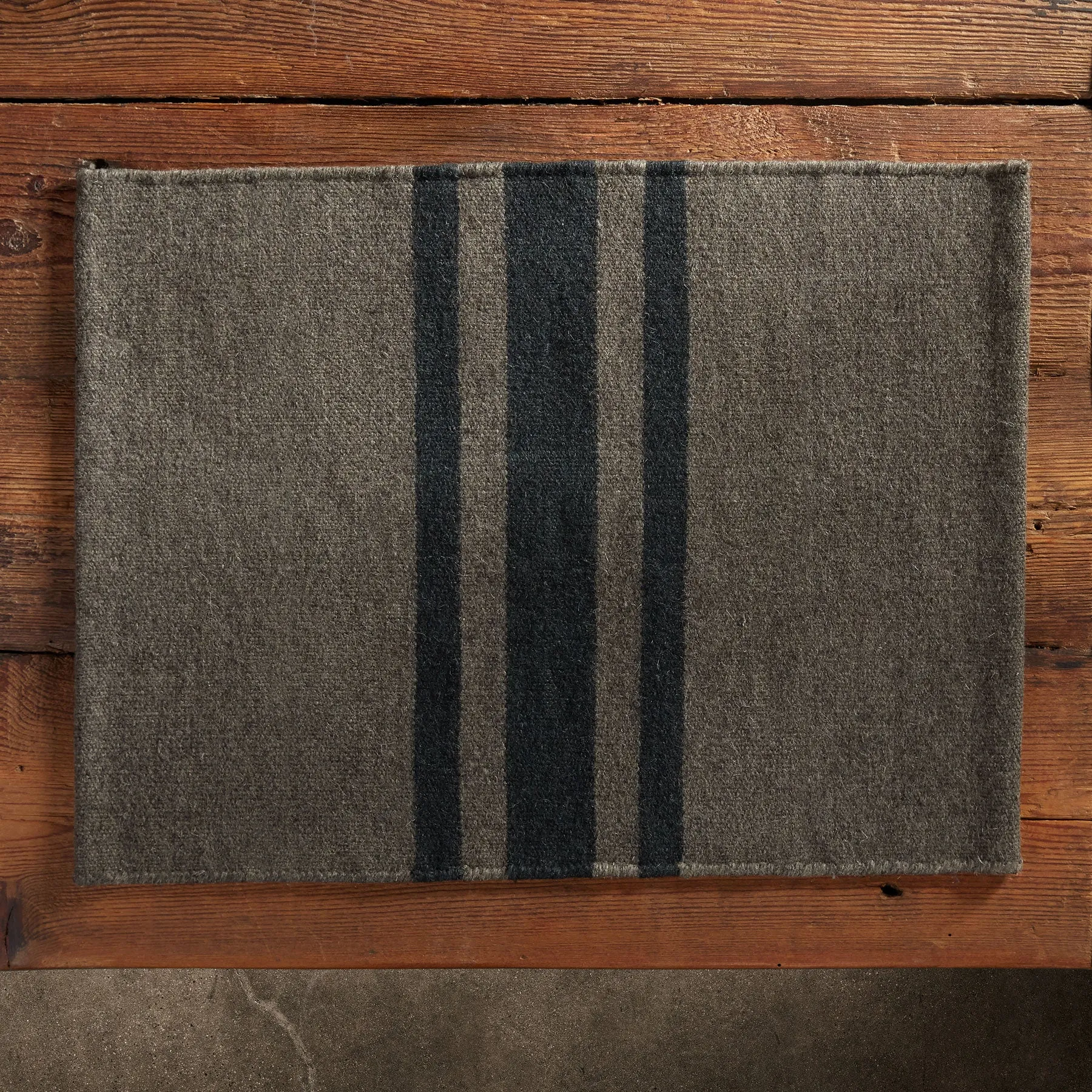 Wool Striped Placemat - Flint/Anthracite