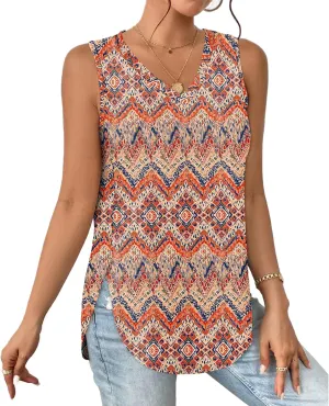XIEERDUO Womens Tank Tops V Neck Eyelet Embroidery Casaul Sleeveless Shirts