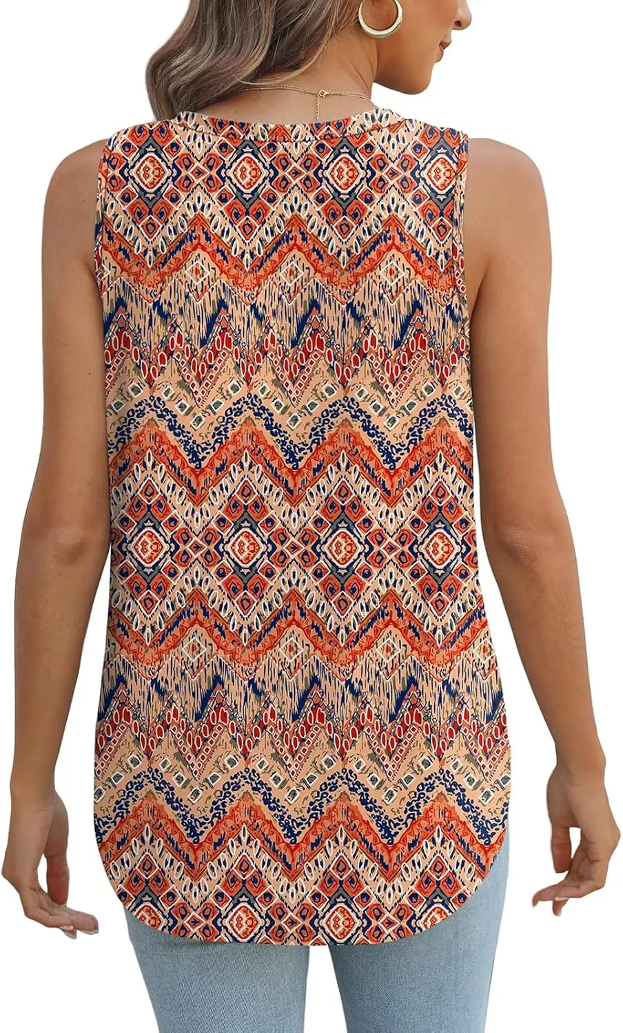 XIEERDUO Womens Tank Tops V Neck Eyelet Embroidery Casaul Sleeveless Shirts