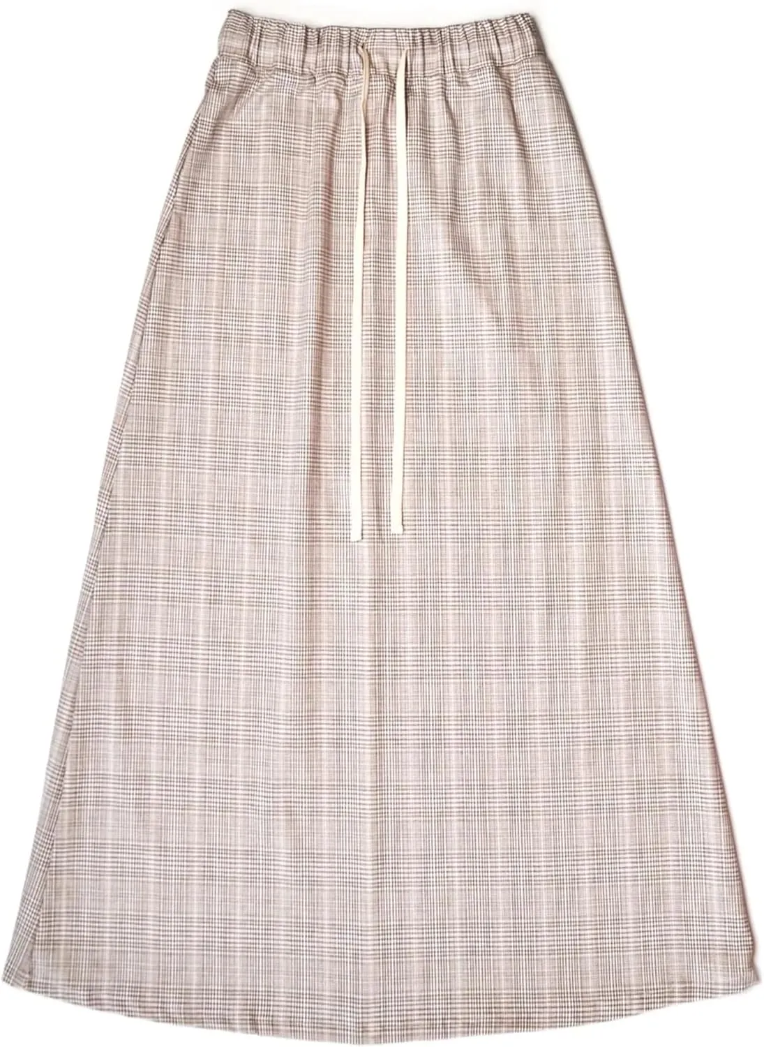 Y2K Plaid Maxi Skirt for Women Elastic High Waist Gingham A Line Flowy Swing Long Skirt Summer Retro Boho Streetwear