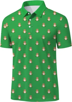 Yoimira Funny Golf Shirts for Mens Polo Shirt Quick Dry Moisture Wicking 4-Way Stretch Fit Short Sleeve for Casual