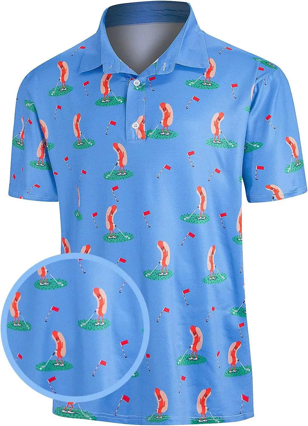 Yoimira Funny Golf Shirts for Mens Polo Shirt Quick Dry Moisture Wicking 4-Way Stretch Fit Short Sleeve for Casual