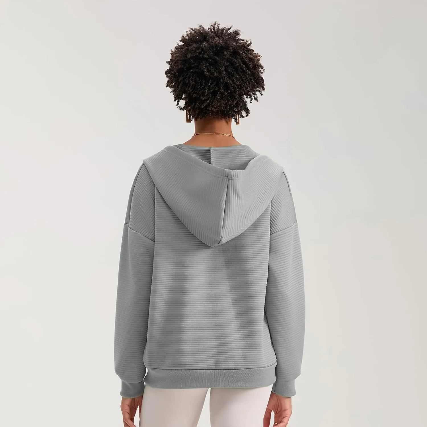 Yuemengxuan Womens Zip Up Hoodies Long Sleeve Oversized Sweatshirts Casual Jackets Sweater Spring Outfits 2025 Fashion