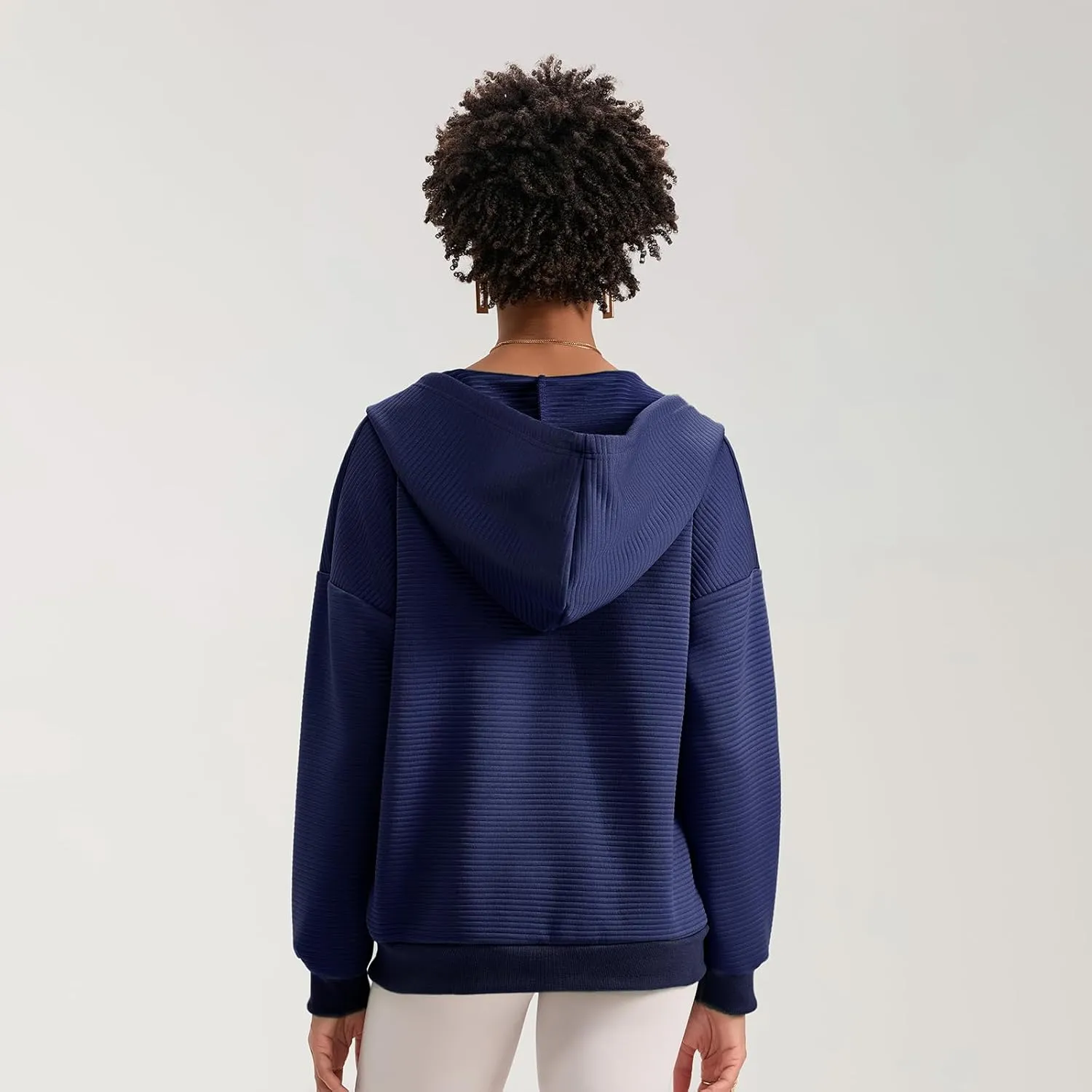 Yuemengxuan Womens Zip Up Hoodies Long Sleeve Oversized Sweatshirts Casual Jackets Sweater Spring Outfits 2025 Fashion