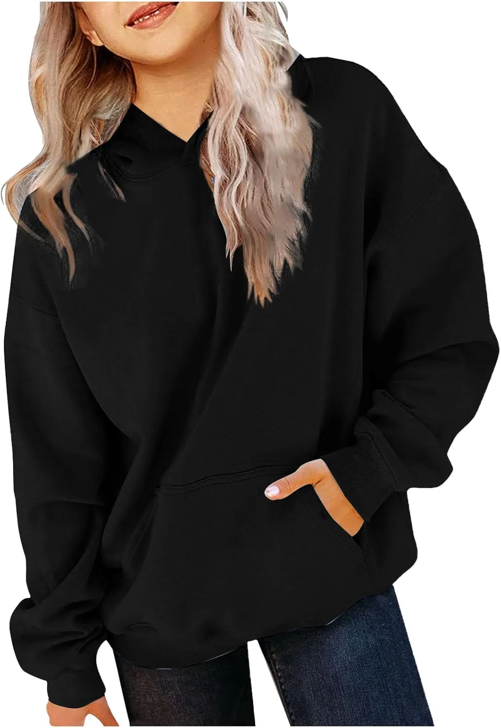 ZDRZK Hoodies for Girls Oversized Casual Fleece Cute Sweatshirts Long Sleeve Pullover Teen Girls Y2K Fall Clothes